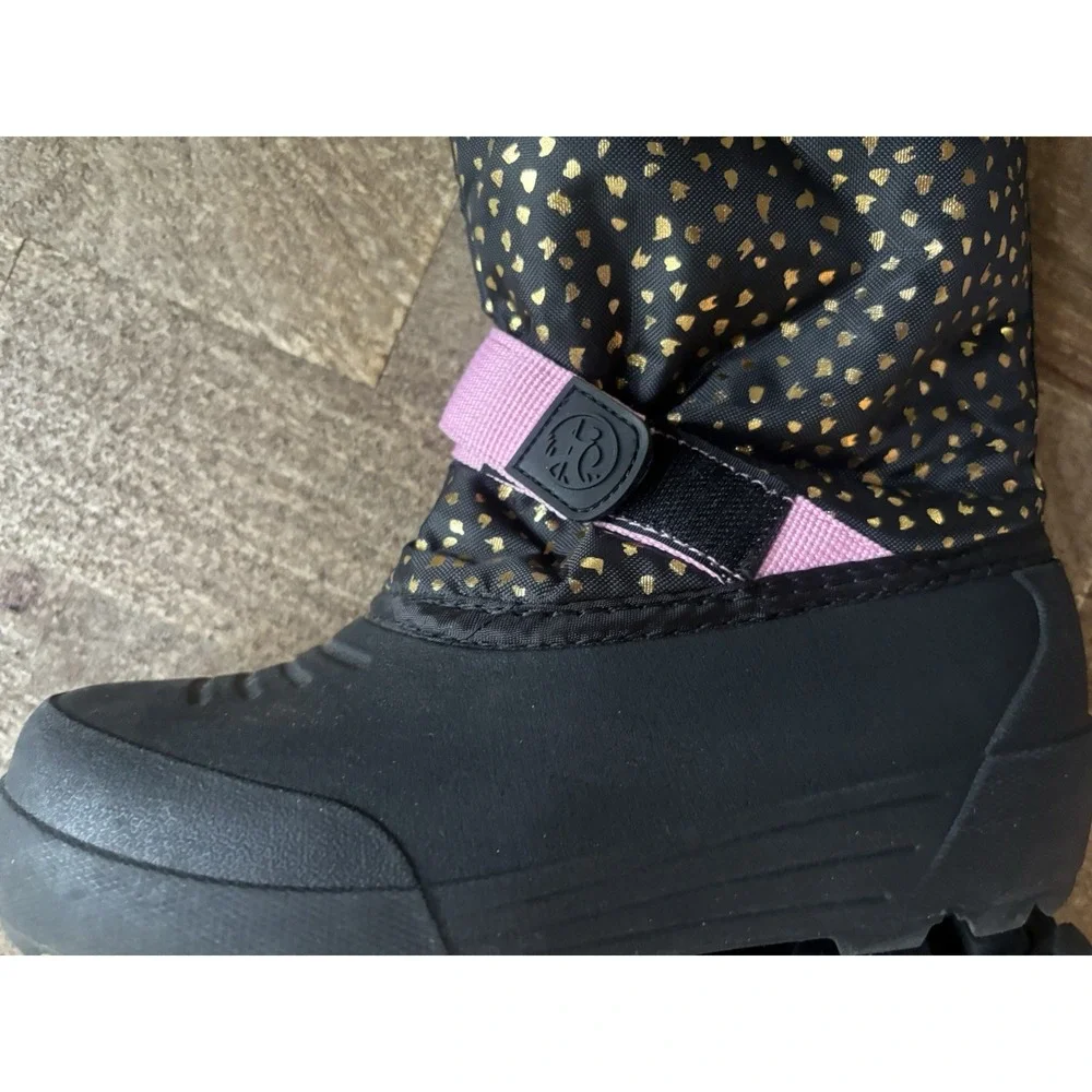 Northside Frosty Insulated Winter Snow Boots~Girls 2, Gold/Black/Pink